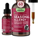 Animal Essentials Alergia sazonal- Fórmula de ervas para cães e gatos para alívio de alergia ocasional, sabor doce, 100% Orgânica Ervas de grau humano, veterinário recomendado animal bem-estar tónico - 1 Fl Oz