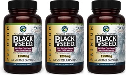 Incrível Herbs Premium Black Seed Oil Cápsulas - Alta potência, frio Pressionado Nigella Sativa Aids em saúde digestiva, suporte imunológico e função do cérebro - 60 contagem, 1250mg (Pacote de 3)