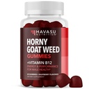 Goma de cabra tesão com vitamina B12 - Energia, resistência e suporte de desempenho para a saúde masculina - 60 Conde - Vegetarian-Friendly, Non-GMO, Pectin-Based - Framboesa Flavor, 1 mês de fornecimento