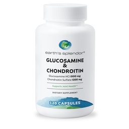 Esplendor da Terra Glucosamina HCI 1500 mg Sulfato de Condroitina 1200 mg Suplemento para Homens e Mulheres, Suporta Saúde Conjunta, Suporta Função Conjunta Diária (120 Cápsulas, 1+ Mês de Fornecimento)
