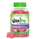 21o século VitaJoy Melatonina 5mg chicletes (120 contagem), Morango flavor mastigável ajuda ao sono para adultos, promove relaxamento e descanso sono, não-habit formando, sem glúten