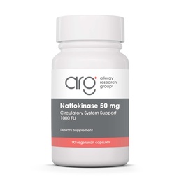 Grupo de Pesquisa em Alergia Nattokinase 50mg Suplemento - Nattokinase purificada e encapsulada, derivado de Natto, Cápsulas Vegetarianas - 90 Contagem