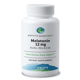 Esplendor da Terra Melatonina 12 MG Comprimidos Bicamada, Suplemento de Ajuda ao Sono, 60 Contagem - 2 Mês de Abastecimento Melatonina