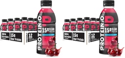 Protein2o Hydration Drink - 2-in-1 Liquid Clear Whey Protein Isolate and Electrolyte Drink - 15g Protein,Vitamins B5,B6 - Post-Workout Recovery - 16.9 Fl Oz - Wild Cherry,(Pack of 24)