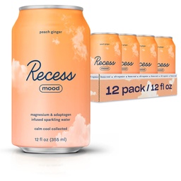 Recesso de Magnésio de Momento e Adaptogen Beber, Refrigeração Bebida, 12 onças (Pêssego Ginger, 12 embalagens)