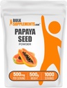 BulkSuplementos.com Papaya Seed Powder - Carica Papaya Seed, Nutritional Supplement, for Digestive & Gut Support - Gluten Free, 500mg per Serving, 500g (1.1 lbs) (Pacote de 1)