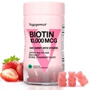 Biotin Gummies para o crescimento do cabelo 10000mcg - Vegan Biotin Vitaminas Suporta Cabelo saudável, Pele e unhas, Vitamina Gummy cabelo para mulheres e homens - Não-GMO, Chewable Suplemento