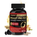 Shilajit para homens Mulheres, Shilajit w/Vitamin D3 K2, Shilajits para homens w/Ácido Fulvico Ashwagandha Ginseng Root, Shilajits para suporte de imunidade de energia extra, Não-GMO Made in US 60 Cápsulas