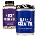 NAKED Creatina Micronizada Pura Monohidrato 200 Servings + Pure L-Glutamina 240 Cápsulas Pacote: Vegan, Não-GMO, Glúten Livre. Minimizar a repartição muscular e melhorar a síntese de proteínas. Nada artificial