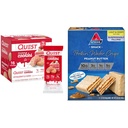 Quest Nutrition Frosted bolo de morango Cookies & Atkins Peanut Butter Protein Wafer Crisps Bundle, 1g de biscoitos de açúcar, 4g de carvão líquido Wafers