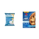 Quest Rancho Tortilla Estilo Chips de proteína (Pacote de 12) e Atkins Chocolate Chip Protein Cookie (4 Contagem)