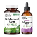 Selvagem e Orgânica Goldenseal 120 Cápsulas e Echinacea Tintura 4 fl oz
