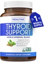Suporte da tireóide com iodo (Não-GMO) Melhorar sua energia e humor - Metabolismo aumentar Suplemento de saúde da tireóide para mulheres e para homens - Ashwagandha, Zinc, Complexo B12 - 60 Cápsulas