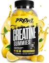 Gummies Creatina Mono-hidratada - Gummies Creatina para homens e mulheres - Crescimento muscular, Força, & Recuperação - Vegan, Não-GMO, & Gluten-Free - Natural limão sabor - (30 Servings, 120 Conde)