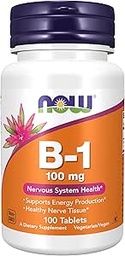 Now Foods Vitamina B-1 (Thiamine) 100mg, 100 comprimidos (Pacote de 2)