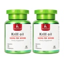 JulyDeer 2 Garrafas Antárctico Krill Oil 1000 mg com Omega-3s EPA, DHA, Astaxantina e Phospholipids 60 Suplemento Softgels Nenhum sabor de peixe para junta, coração, cérebro e imunidade - 120 Softgels