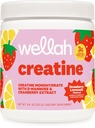 Creatina de Wellah para Mulheres - Creatina Mono-hidratada com extrato de dente-de-leão e cranberry (50 Servings, limão de morango)