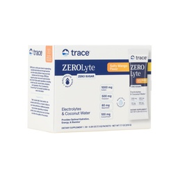 Trace Minerals ZeroLyte - Drink Mix Powder Suporta Hydration & Energy - Aids Nervo saudável e função muscular - Apoiar Coração & Digestion Health - Manga salgada, 30 pacotes (30 servimentos)