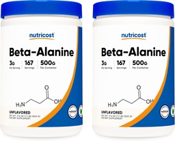 Nutricost Beta Alanine 500 Garrafas de Gram (2 embalagem para 1 KG) - Pure Beta Alanine