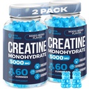5000mg Creatina Mono-hidratada Gummies Fórmula para Homens e Mulheres Ultimate Muscle Builder, Energy Booster & Suplemento pré-trabalho (2 Pack)