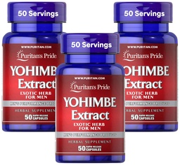 Orgulho de puritano Yohimbe 1000 Mg, 50 contagem, Celulose vegetal, Gelatina (Pacote de 3)