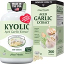 Maxi Saúde Kyolic suplemento orgânico de alho - Kosher Alho Tablets com extrato de alho Kyolic Aged para apoio imunológico - pílulas vegetarianas de alho (360 contagem)