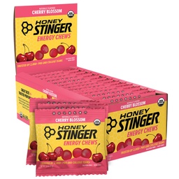 Honey Stinger Organic Cherry Blossom Energy Chew, Gluten Free & Caffeine Free, para exercício, corrida e desempenho, nutrição esportiva para casa e ginásio, pré e meio de treino, 12 Pack, 21,6 Ounce