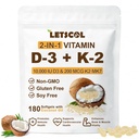 2-em-1 Vitamina D3 K2 Suplemento Softgel, Vitamina D3 10000 UI e Vitamina K2 200 mcg, K2 MK7 com D3 Suplemento de Vitamina Suporte Imune, Coração, Conjunto, Dentes e Saúde Óssea