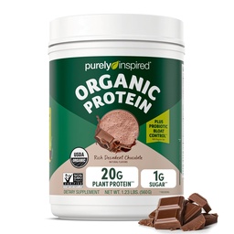Puramente inspirado Planta-baseado em pó de proteína para homens e mulheres, rico chocolate decadente (16 Servings) - Vegan & Organic - 20g de pó de proteína de ervilha para smoothies & Shakes - Dairy-Free, & Gluten-Free