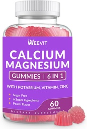 Açúcar sem pastilhas de cálcio Suplemento 600mg, gomas de zinco de magnésio de cálcio com vitamina D3 K2, potássio, alta absorção CA Gummy para osso, dentes e músculo