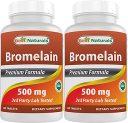 Best Naturals Bromelain 500mg 120 Comprimidos (120 Contagem de 2))