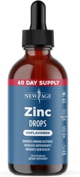 Gotas Líquidas de Zinco Iônico - Suplemento de Zinco Imune Imune de Alta Potência, Defesa Imunitária, Poderoso Antioxidante Natural, Não-GMO - por Nova Era (Liquid 2 OZ), Pacote de 1