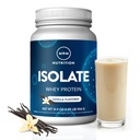 MRM Nutrition Isolate Whey Protein Powder - Vanilla Flavored, 24 g Protein with Added BCAAs & Glutamina, Enzimas Digestivas, Sem Glúteo, Sem Hormônio e Antibiótico - 29 Servings
