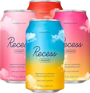 Recesso de Magnésio de Mood & Adaptogen Bebida, Refrigeração Bebida, 12 Onça (Paradise Sampler Variety Pack, 12 Pacote)