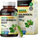 BIO KRAUTER Goldenseal Raiz Cápsula 700 mg - 100 Golden Seal Powder Caps - Respiratory & Digestive Support - Vegan, Sem preenchimentos