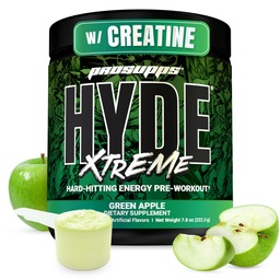 PROSUPPS Sr. Hyde Xtreme Pré-treino em pó com Creatina, Beta Alanine & Cafeína - Energia Extrema, Bombas, Foco e Desempenho - Fitness & Gym Suplementos para homens e mulheres (Apple Verde, 30 Servings)