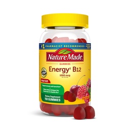Nature Made Vitamina B12 Gummies 1000 mcg por porção, Suplemento dietético para apoio ao metabolismo energético, B12 Vitaminas, 150 Vitaminas Gummy, 75 dias de fornecimento