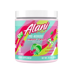 Alani Nu pré treino em pó Cherry Twist, Amino Energy Boost, Suplemento de resistência, Açúcar grátis, 200mg de cafeína, L-Theanina, Beta-Alanina, L-Citrulina, 30 Servings