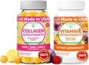 Pacote de gomas de colagénio e vitamina E Lunakai - suplementos antienvelhecimento não-GMO para homens e mulheres - goma natural com vitamina C e 250 mg Natural VIT E