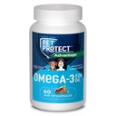 Pet Protect M/L Dog Omega-3 Supplement, Proprietário Free Form Blend, Suporta uma resposta inflamatória normal, Cápsulas de corte-Dica (60 contagem)