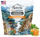 OPTIVIDA Saúde Lozenges de prata coloidal com óleo de mel e limão (1 pacote) - calmantes Lozenges de garganta dolorida para adultos com alívio de tosse e rápida ação Fórmula Nano Silver para apoio imunológico, 60 Ppm