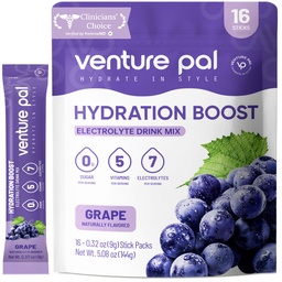 Venture Pal Sugar Free Electrolyte Powder Packets - Liquid Daily IV Drink Mix for Rapid Hydration & Party Recovery (Rápido Hydration & Party Recovery) 5 Vitaminas e 7 Eletrolitos Keto Friendly