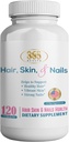 365 Pele de saúde, unhas e cabelo, Fórmula avançada, 120 Comprimidos - Suporta colagénio para cabelo, unhas e saúde da pele - Fornece zinco, vitamina C & não OGM, Vegan, Glúten & Dairy Free - 120 Servings