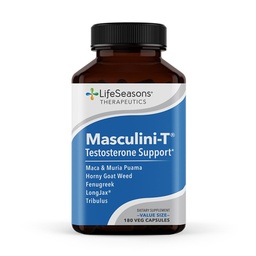 LifeSeasons Masculini-T - Suplemento de suporte de testosterona - Melhora os aspectos mentais e físicos do desempenho sexual e atlético - Suporta a função erétil normal - Melhorar Libido - 180 cápsulas
