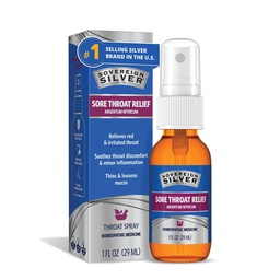 Spray de Garganta de Prata Soberana - Spray de Garganta de Prata Colóide, Suplemento de Suporte Imune para Adultos e Crianças, Solução de Nitrício de Argentum Líquido de Uso Diário - 1 fl oz (30ml)