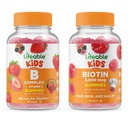 Kids Complexo B Lifeable + Biotin Kids, Gummies Bundle - Grande degustação, Suplemento Vitamina, Gluten Free, GMO Free, Gummy mastigável