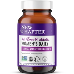 Novo Capítulo Probióticos para Mulheres - 60 ct (2 Mês de Fornecimento), Probiótico diário das mulheres com prebióticos e Probióticos para a Saúde Vaginal & Árvore Caste para Apoio Hormonal, 100% Vegetariano, Não-GMO