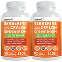21-em-1 Berberine Suplemento com Ceilão Canela Cápsulas - Dihidroberberina com Chromium, Milho Amargo & Extrato de Chá Verde - Berberine com Ceilão Canela para Suporte Energético (120 Ct) (Pacote de 2)