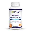 Enzimas Digestivas Premium com enzimas baseadas em plantas, suporta melhor digestão, melhor absorção de nutrientes (60 cápsulas vegetais não-GMO)