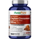 NusaPure Ceilão Cinnamon20:1 Extrato, 500 mg Equivalente a 10.000 mg Por Caps □ 150 Cápsulas Veggie □ Não-GMO, Vegan com Bioperina